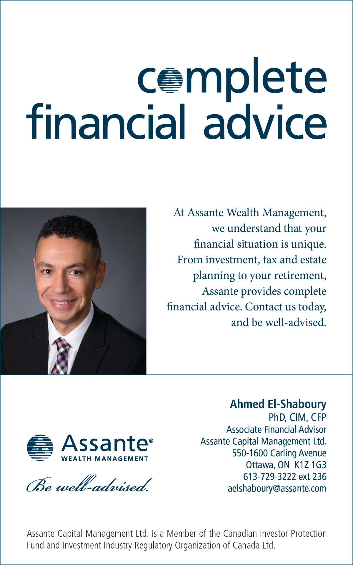 Ahmed El Shaboury Assante Wealth Management