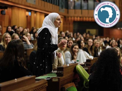 Syrian Canadian Lila Mansour represented the riding of Cariboo-Prince George, British Columbia at Equal Voice’s Daughters of the Vote gathering in April 2019.