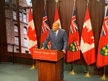 Liberal MPP Michael Coteau speaking on November 7 about his motion to affirm religious freedoms in Ontario in response to Quebec&#039;s Bill 21.