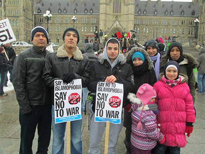 Local Muslims stand up for civil liberties and against Bill C-51 on Parliament Hill