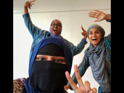 Members of the Rivers of Hope Team: Aima Warraich, Sidrah Ahmad, and Naeema Hassan.