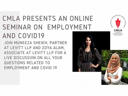 The Canadian Muslim Lawyers Association organized a Webinar about Employment during the COVID-19 Crisis on March 20, 2020