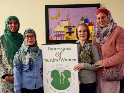 Some members of the Expression of Muslim Women team: Left to right, Rifat Hanif-Riaz, Audrey Saparno, Diane Dupuis, Leïla Sieg. Other members included Ubah Hersi, Stephanie Saunders, and Hadiya al Idrissi.
