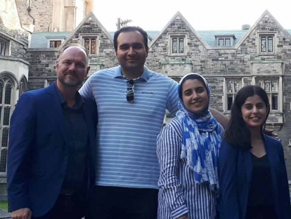 Mohammad Asadi-Lari and his sister Zeynab Asadi-Lari with Bushra Ebadi and Sébastien Goupil (June 2019)