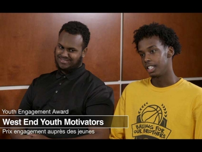 West End Youth Motivators youth mentors Abdullah Omer and Simeh Bour are interviewed by Crime Prevention Ottawa